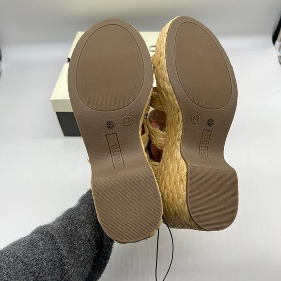 a.n.a Womens Merlin Wedge Sandals Brown Natural Size 9M - Picture 6 of 15